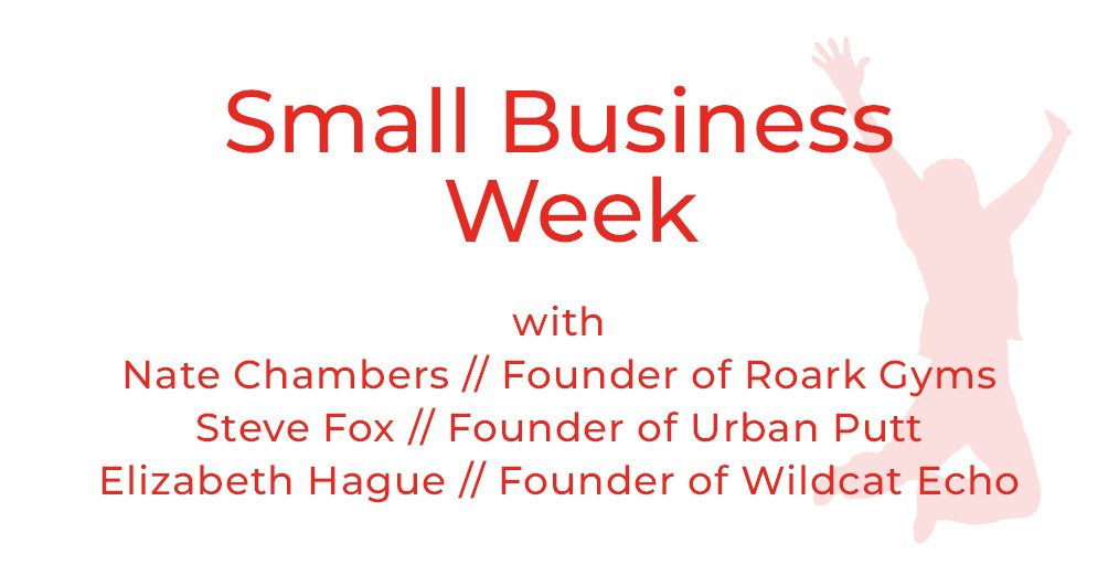 mac_podcasts's tweet photo. We have a special #WhenToJump episode tomorrow for #SmallBusinessWeek! Join us tomorrow morning to hear about the leaps made from the founder of @UrbanPutt, @RoarkGyms, and @WildcatEchoTeam. https://t.co/av7uzWPkhe https://t.co/nS5yULgOc0