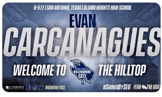 ah_hoops's tweet photo. Join us Thursday May 3rd at 4:00 in the MuleDome to celebrate @evancarcanagues in his commitment to join @SEUMBasketball next fall!🐴⬆️ #AHpride #together 🐐#FearTheGoat #SignedBySEU https://t.co/8geR9VGS0b