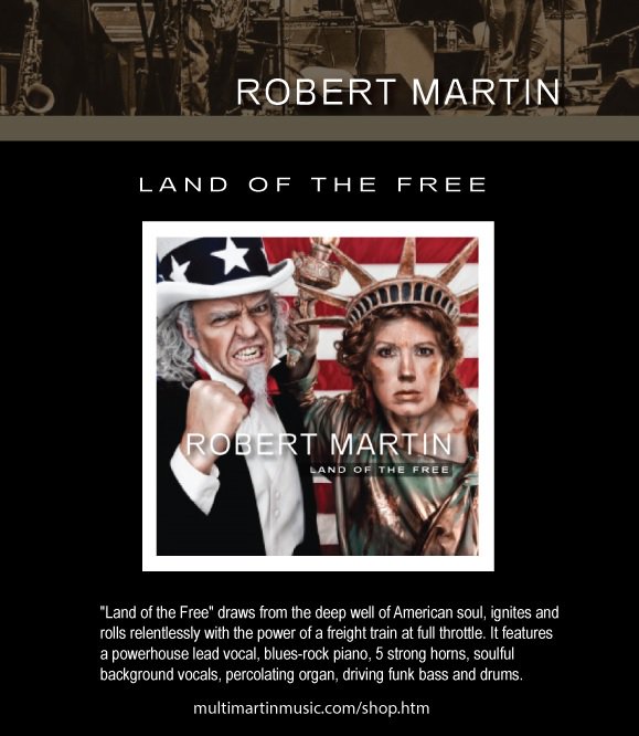 NEW MUSIC RELEASE robertmartin3.bandcamp.com/track/land-of-… Are you ready for six-and-a-half minutes of kick butt, high energy, old school, funk rock? Land Of The Free rocks with the power of a freight train at full throttle, powerhouse lead vocal, five horns, organ, driving funk bass and drums.
