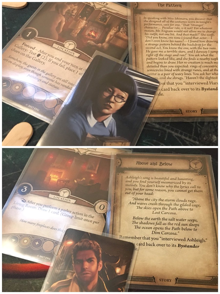 Nathan_Adam's tweet photo. Day 2 of #CampaignInAWeek: The Last King
4 VIPs interviewed, 2 VIPs slain, and 1 fled dinner party! Bystander and Sickening Reality interaction has been one of my favorite mechanics in this game!
#ThePathToCarcosa
#ArkhamHorrorLCG
#FantasyFlightGames
@FFGames https://t.co/WBBYtKBnJ5