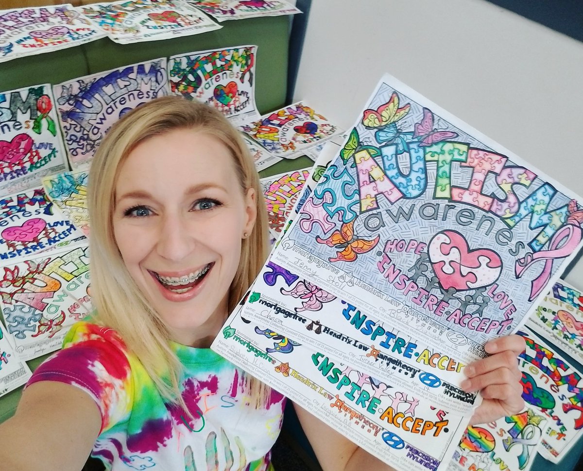CrystalSalamon's tweet photo. Wow - another school coloured over 100 pages for our #autismawareness colouring contest! Thank you,  @oilfieldsschool!!! Today is the last day to submit your pages. Find the link in my bio! 💙🖍 #yycevents #yyc #artwithcrystal #mortgagetree https://t.co/Jzcm8y94It