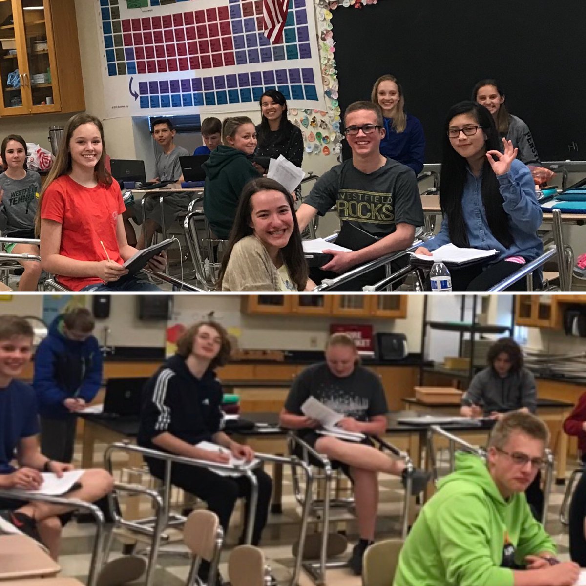 This crazy, amazing group of students surprise me almost every day by rearranging my seats. Today, they took it a step further. #wmsshamrocks