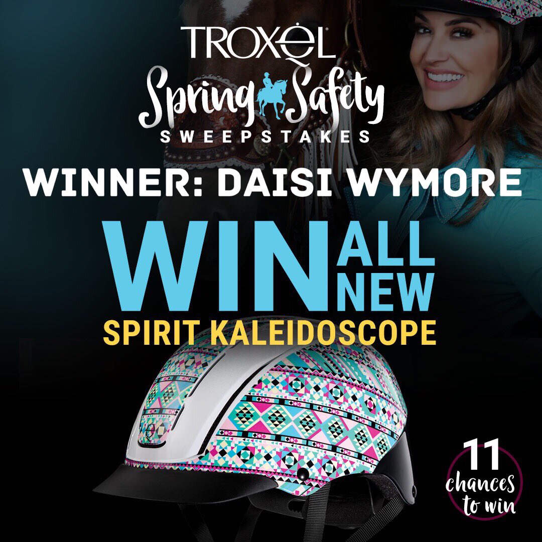 cshorsedotcom's tweet image. Congratulations to today’s helmet winner! Stay tuned! You have 3 more chances to win! #SpringSweepstakes #WearAHelmer @troxelhelmets
