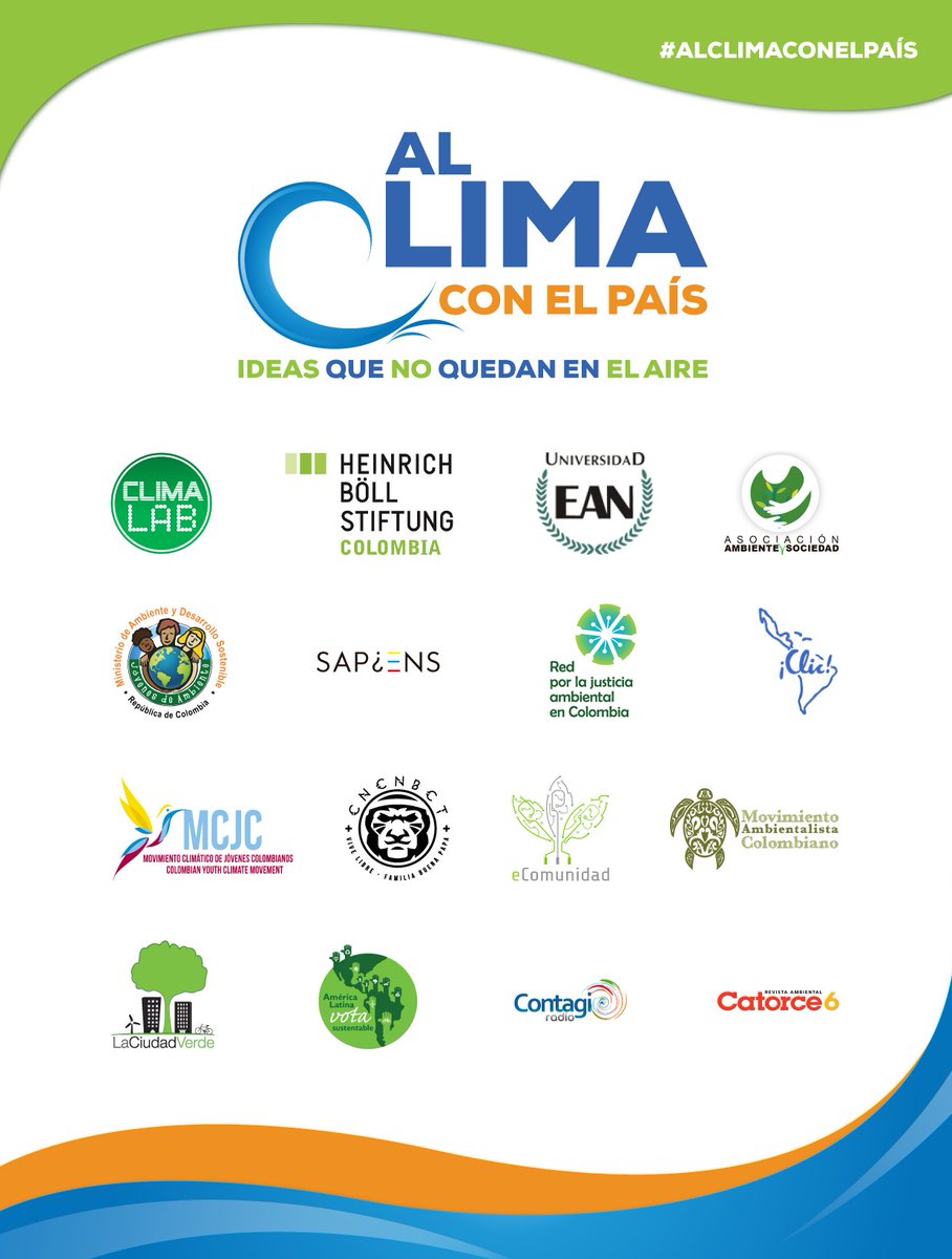 Climalab_ONG's tweet photo. Las siguientes organizaciones y medios están #AlClimaConElPaís! @sergio_fajardo @German_Vargas @IvanDuque @DeLaCalleHum @MoralesViviane @petrogustavo https://t.co/B9f14fKrtY