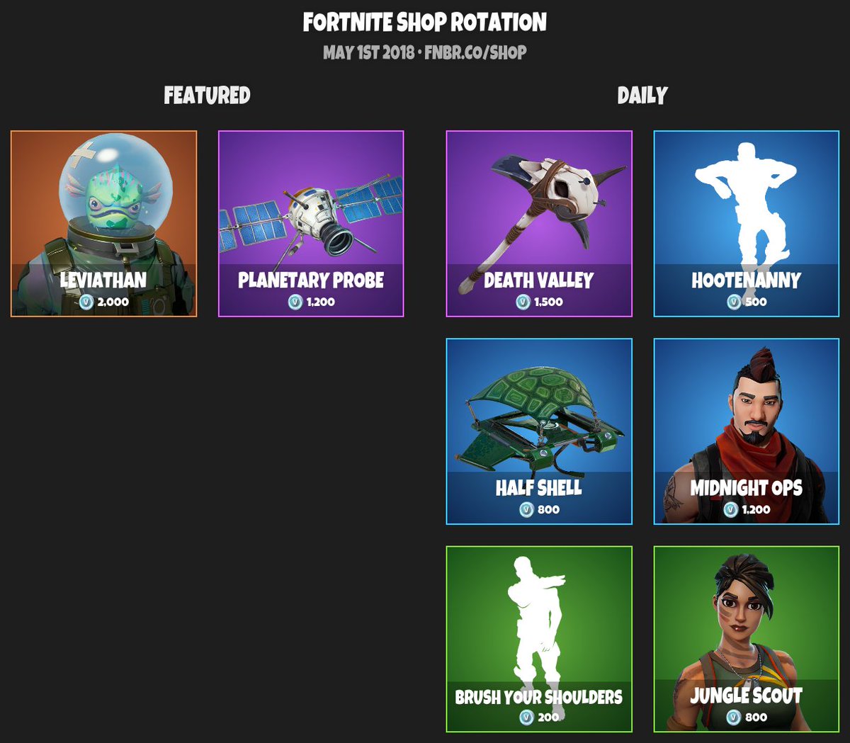 Fnbr Co On Twitter Fortnite Item Shop For May 1st 2018 Https T Co Nxpckxmqqb Fortnite Update May 1st 2018 Fortnite Update May 1st 2018 Fnbr Co On Twitter Fortnite Item Shop For May 1st 2018 Https T Co Nxpckxmqqb