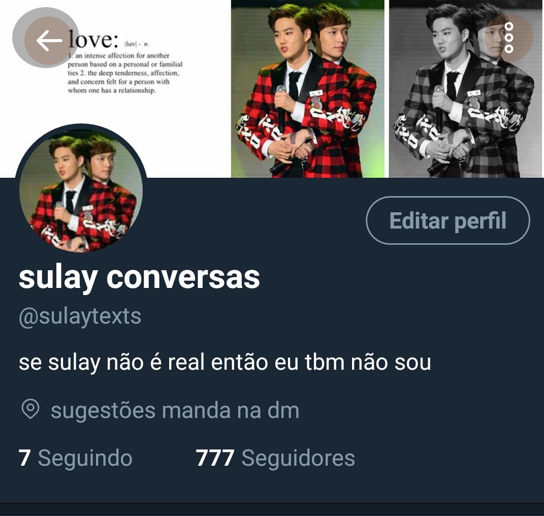 sulaytexts's tweet photo. eu tava esperando isso acontecer só pra printar kjkkkkkjjjj criseeee. 
obrigada pelos 777 seguidores 😭 eu to muito soft aq gente, eu nunca pensei que isso fosse ir p frente bcsnnfnanfjsjf obrigada de vdd ♡ https://t.co/rhZYvkA23J