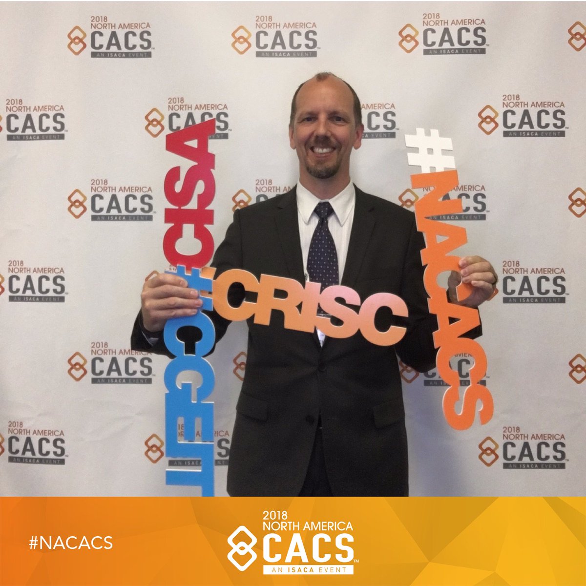 CDStoneley's tweet photo. The alphabet soup that is my profession.. at #ISACA #NACACS, my professions certifications #CISA #CGEIT #CRISC https://t.co/F43dBr5mZl