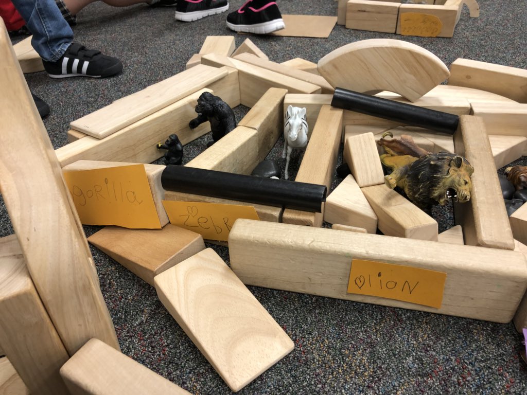 Michelle__Moles's tweet photo. PreK building a block structure and she thought she was done....
I said “tell me about your structure”.  She did and I said “do you want to make a sign?”.  She took it from there! 🐅🐘🦍🦓🐆 @GuynnShay @MCPSEarly @VickiNeveils @Cindylevandows4 https://t.co/NkkVpvgdex