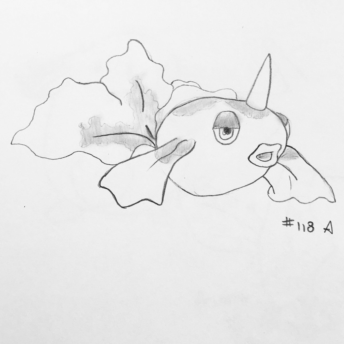 PokemonADay's tweet photo. Day #118 Goldeen
.
.
#Pokemon #Goldeen #PokemonArt #PokemonADay #Drawing #Pencil #Illustration #PokemonClub #PokemonDrawing #PokemonFan #Artworks #Artwork #Art🎨 #Art #Artist  #Drawings #Sketchbook #Sketch #PencilWork #Pokedex https://t.co/1Ssg53OhDH