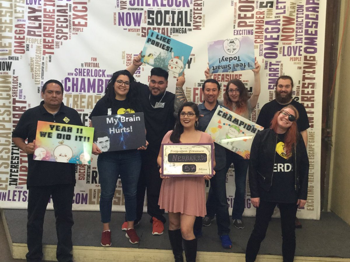 nerdxing's tweet photo. Woo! We won Forgotten Treasure at @OmescapeSF on Friday. It was so much Nerdy fun! #NerdGames #GreatEscape #Omescape #ForgottenTreasure #WinnerWinnerChickenDinner https://t.co/cQWFe46sVy