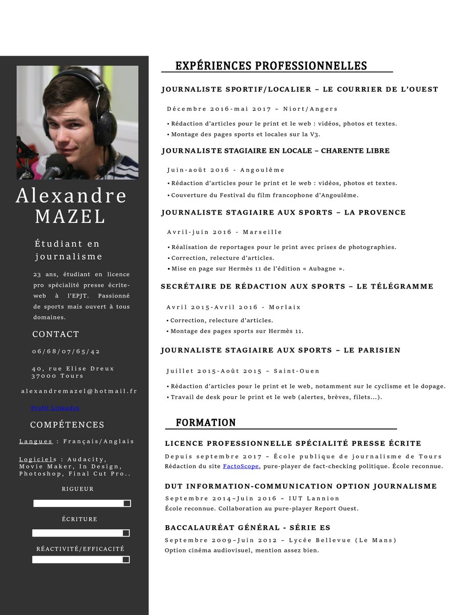 URGENT Recherche #stage/ #CDD comme #journalistesportif cet été(le mien vient d'être annulé) #étudiant en licence pro à @EPJTours ex @iutlannion bonne expérience @LaProvenceSport @LeParisienSport @sports_ouest dispo 1er/07-31/08 RT apprécié !J'ai écrit ça:
https://bit.ly/2rafgOs