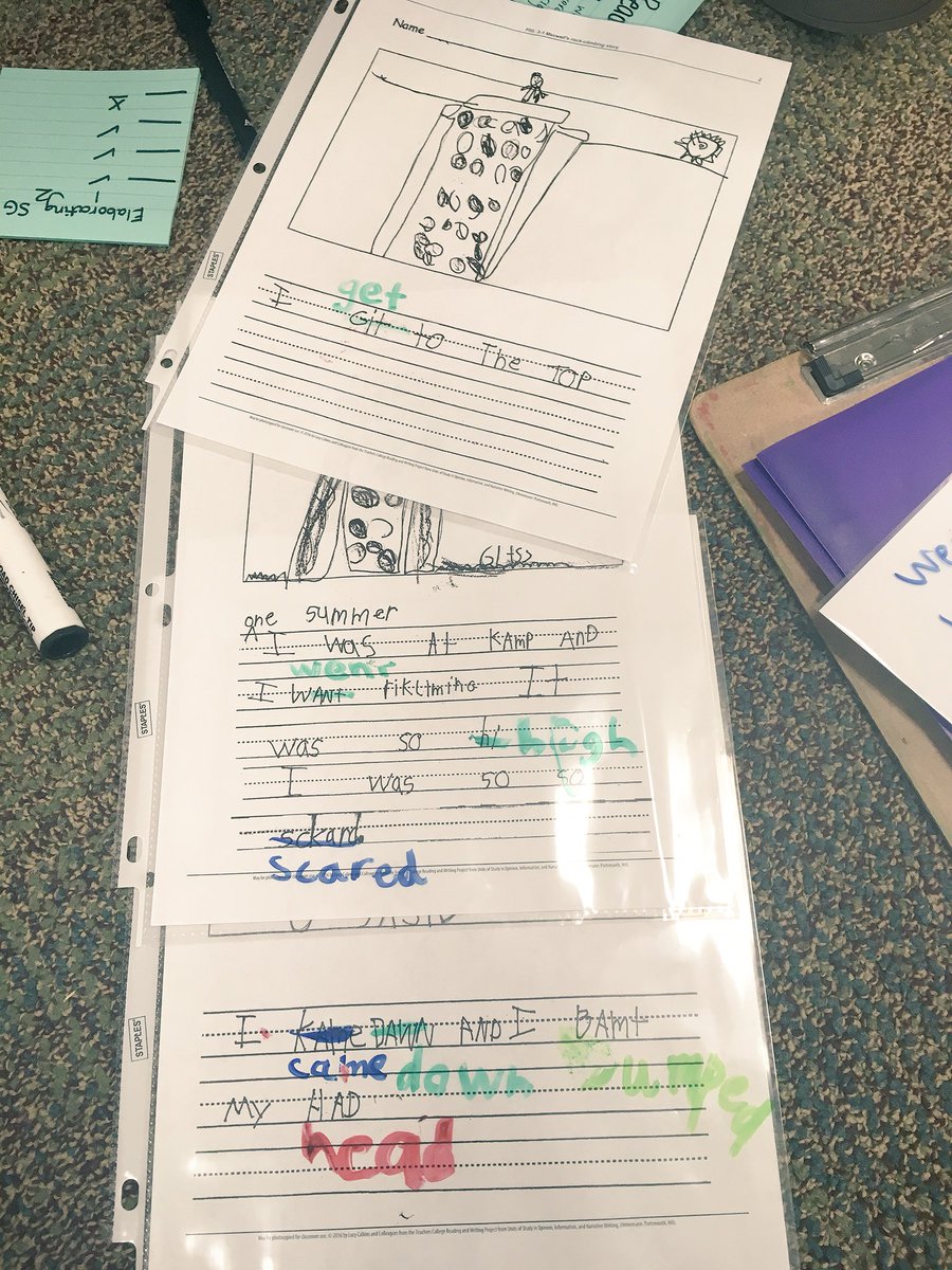LivefromroomC5's tweet photo. We are so thankful for @JennaBrosette for coming to our classroom &amp; working with strategy groups during our writers workshop today! Writers learned to revise with ‘revision strips’ &amp; editing for sight words &amp; more! Thank you @JennaBrosette #WeAreHES #WeAreGCISD @GCISDHumanities https://t.co/GyZp5I1jDN