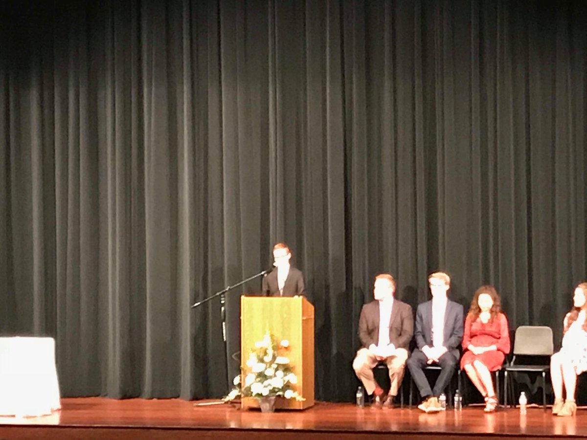 ankeny_jaguars's tweet photo. Kaleb Brooks speaks about the NHS pillar of scholarship. #jagpride https://t.co/9LstBH9T4M