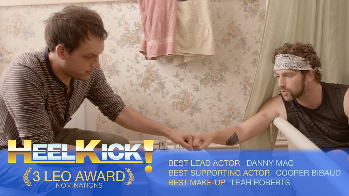 HEELKICKmovie's tweet photo. Congratulations to our HEEL KICK! cast &amp; crew on their LEO Awards nominations:

Best Actor: @The_DannyMac
Best Supporting Actor: @ThirstyRobot
Makeup (Feature): @MakeupByLease

🤼‍♂️🎭🎉 #HeelKick #BCFilm https://t.co/QmANmgLASP