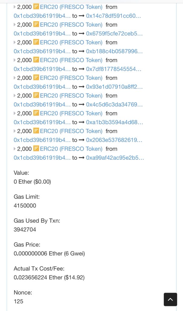 FRESCO_NETWORK's tweet photo. The only one that distributes tokens with 6Gwei, double the network speed!

Guys please wait patiently, we are doing more rigorous verification and send tokens to more community members who passed the test! 

The V2 test volume is crazy now FYI!#ART

https://t.co/UBd3SehTDL https://t.co/G8gxqWeDXH