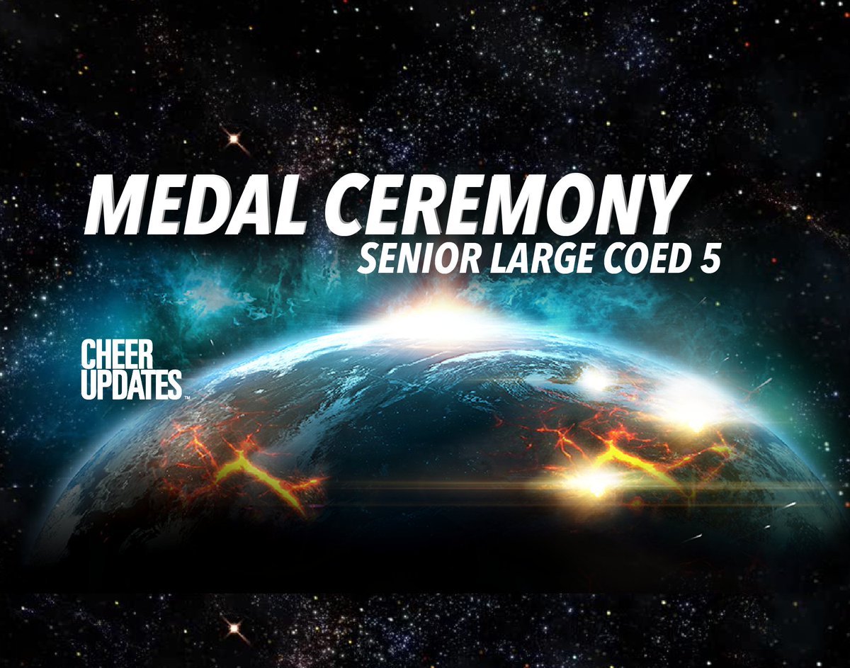 cheerUPDATES's tweet photo. Upcoming: Final Medal Ceremony
Venue: Visa Athletic Center
                     🥇          🥈          🥉
SENIOR LARGE COED 5
#CheerWorlds2018 🌎 https://t.co/l69llqCvfA