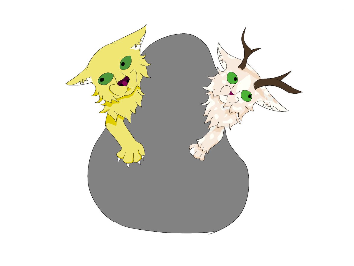 RockingReezy's tweet photo. @JessiMewYT Reezy and Meladyn hiding from the balance bear! I ran out of time to shade the rock, gotta get back to studying! https://t.co/ZokGmM7dWf