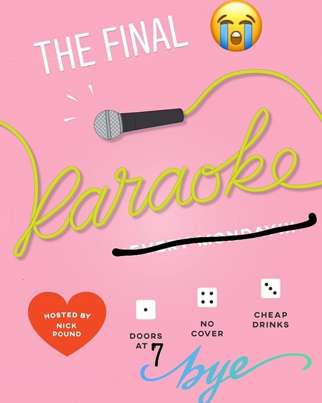 Join us one more time for karaoke and a very special night! It’s been an amazing journey! Thank you all for supporting us! Doors at 7pm. ❤️❤️❤️❤️❤️❤️