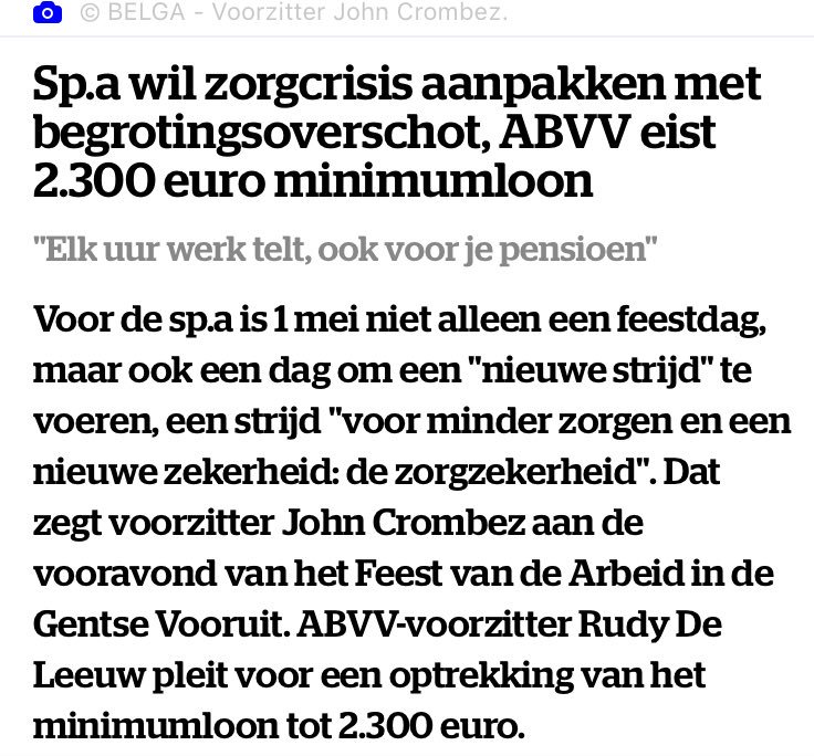 DMalcot's tweet image. 1 mei grapje van onze vriend Rudy 😔 Die vakbondsmannen maken mij lastig. 2300€ als minimum loon ... diene gast zou eens zelfstandige moeten worden voor een jaar, hij zou anders spreken denk ik....