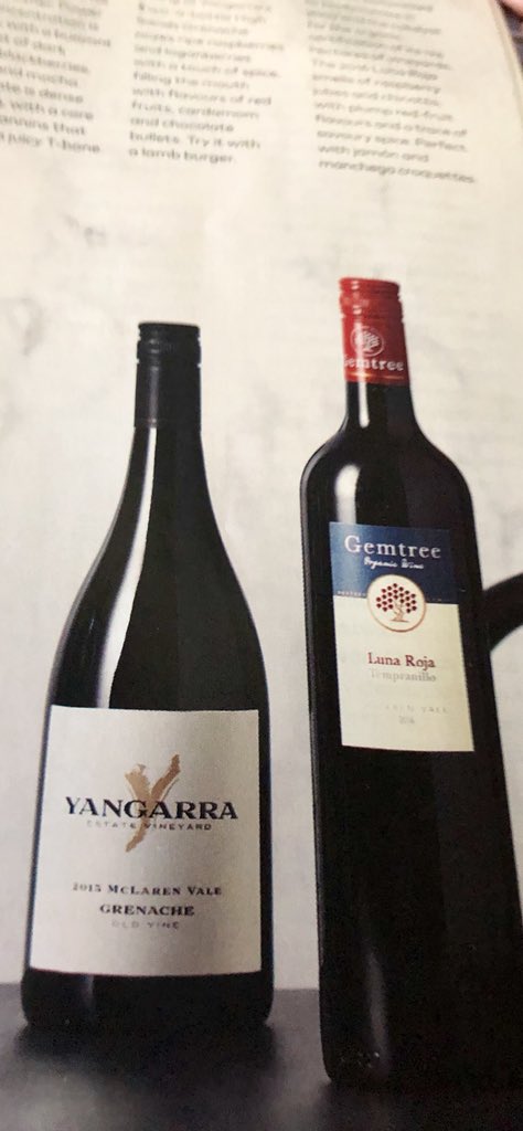 mOrganicsKim's tweet photo. Great to see @Yangarra & @GemtreeWines featured in this months @Qantas magazine - McLaren Vale...Spin the bottle. #yangarra #gemtree #mcvale #Organic #biodynamic #wine #qantas #AustralianOrganic #WineAustralia @AustOrganic @QantasUSA https://t.co/3BvrsbQVTL