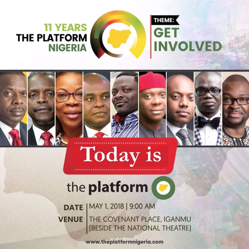theplatformng's tweet image. This edition of The Platform will speak to our national issues with a voice free of condemnation but full of solutions.  

Join us today 1st of May 2018 by 9am

#GetInvolvedNG #ThePlatformNG