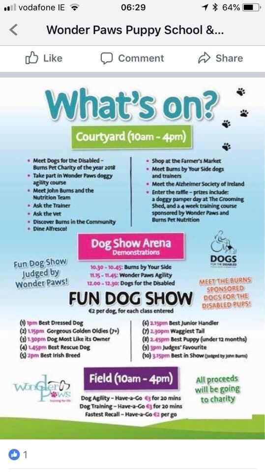 DogsforDisable1's tweet photo. Were so excited about this Sunday @burnspetfood   The big dogs day out it will be totally pawsome. Come say hello  join us in @killruddery . @wonderpawsbray https://t.co/fFFcAmhrxo