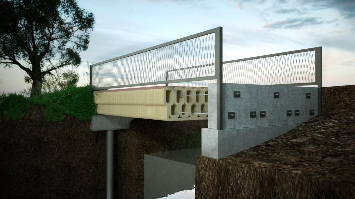 TheB1M's tweet photo. A “3D printed concrete bridge” has opened to cyclists in The Netherlands: https://t.co/e6314CZKLU #construction https://t.co/qFWmdq9oJC