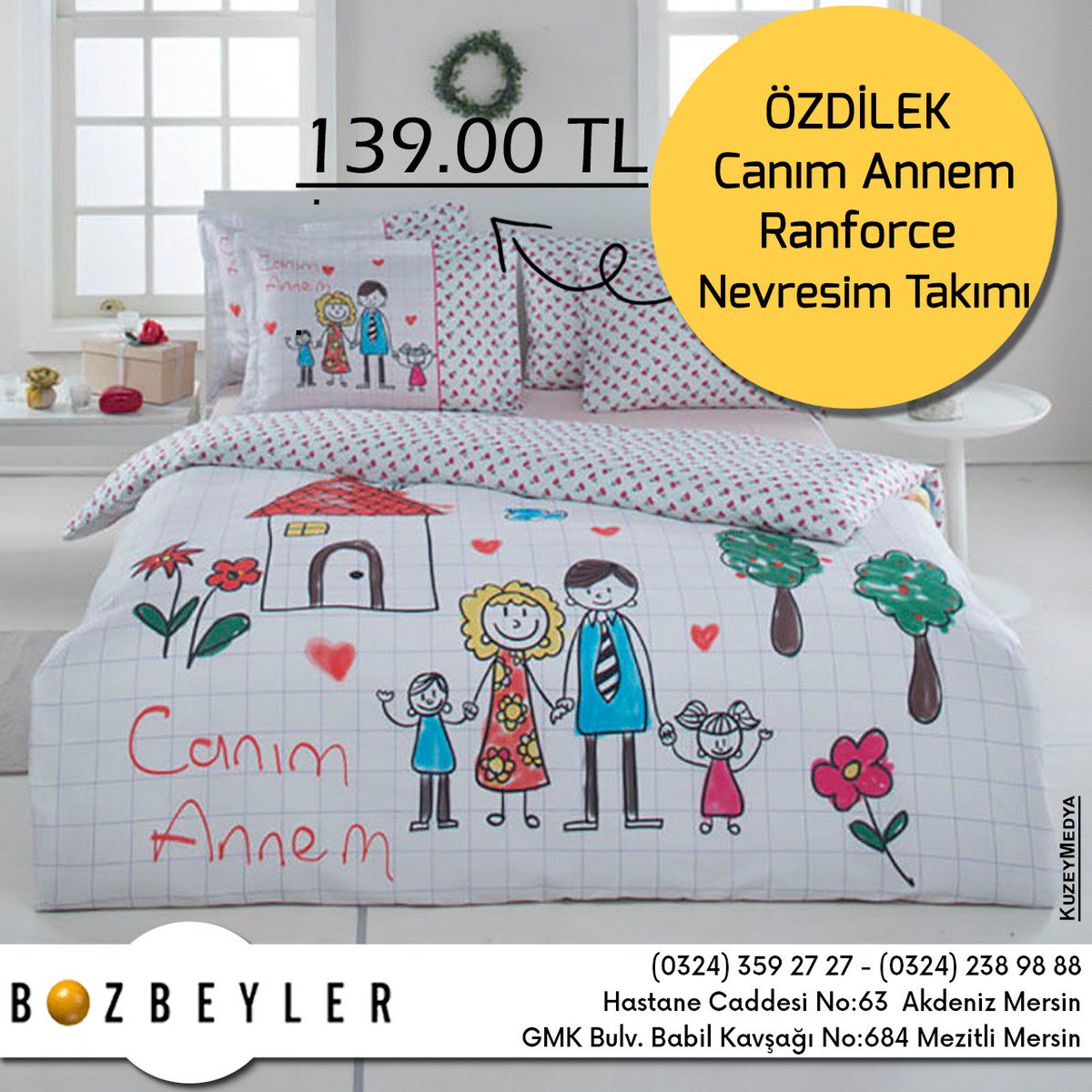 boz_beyler's tweet photo. Anneler Günü'nde en renkli hediye Bozbeyler mağazasında 🤗
Çift taraflı deseni bulunan Özdilek Canım Annem Nevresim Takımı sizi bekliyor 🖒
#bozbeyler #mersin #özdilek #linensset #annelergünü #kuzeymedya #happymothersday #nevresimtakımı #canımannem #bozbeylerexclusive https://t.co/GwJW1i5r8X