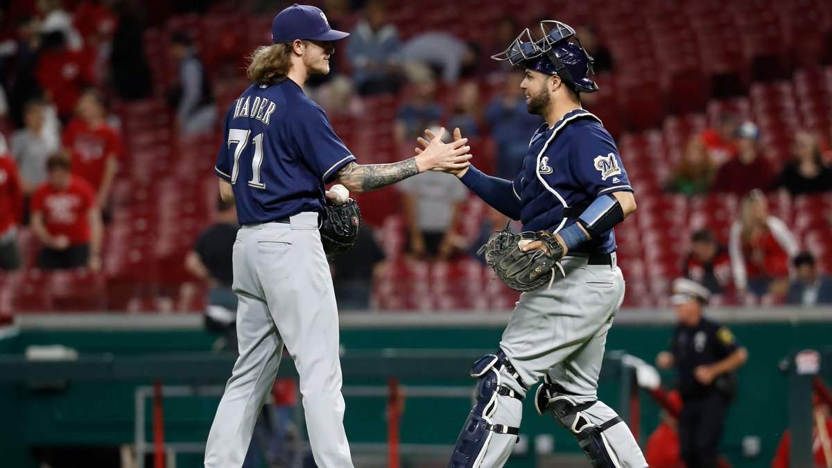 MLBStats's tweet photo. .@Jhader17 is the first pitcher EVER to strike out 8 batters in an outing less than 3 innings. https://t.co/jWTlLd8y4Z