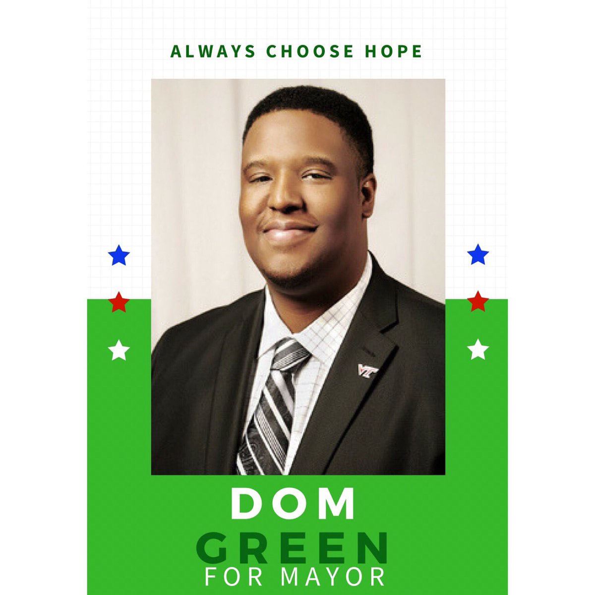 domformayor's tweet photo. Always choose HOPE!💚
.

#votedomformayor #election2018 #newportnews #HamptonRoads #VaBeach #Norfolk #Virginia #Hampton #VirginiaBeach #Williamsburg #JamesCity #Portsmouth #domformayor #localelections https://t.co/RYWIMOTZoV