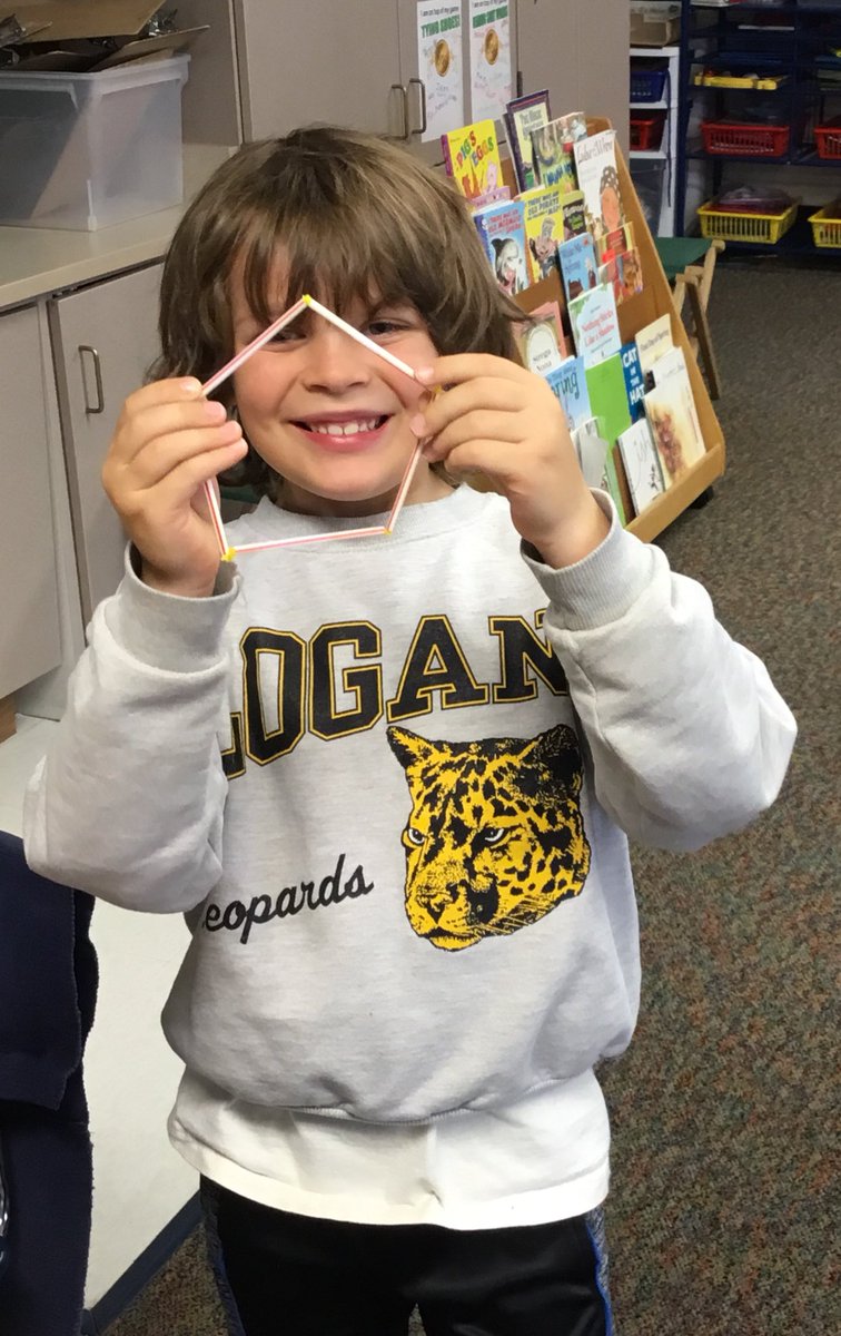ChipGrover's tweet photo. Mrs. Grover’s first graders explored 2-D shapes making models out of straws and pipe cleaners.  #ncecsd #northinnovates @NorthCreekElem https://t.co/NnelpCCoji