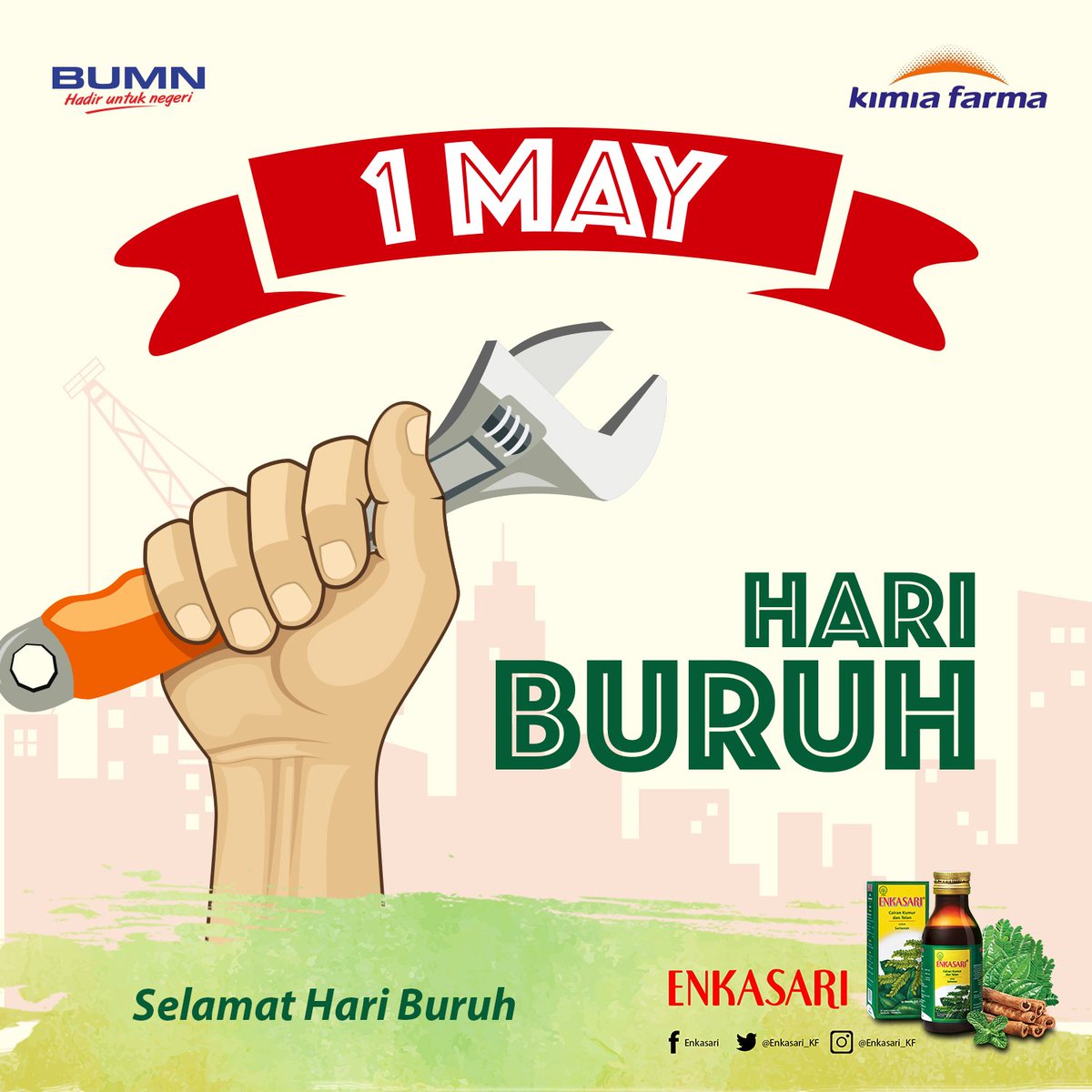 Bekerja pantang menyerah adalah kunci keberhasilan. Enkasari mengucapkan Selamat Hari Buruh se-Dunia untuk seluruh pekerja se-Dunia. #Enkasari #MulutSehat #HariBuruh #HariBuruh2018