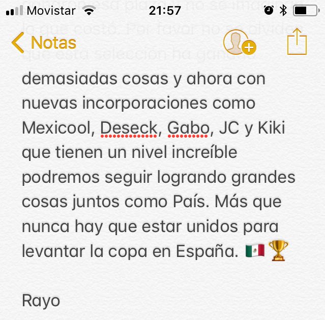 Solo mi opinión, espero que entre nosotros empezemos a apoyarnos más, Si no, resultará más difícil quedar campeones que creo que es el objetivo de todos.