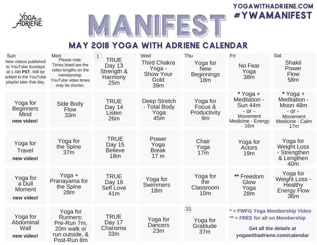 Adriene Mishler on X: Your March yoga calendar is here! You will