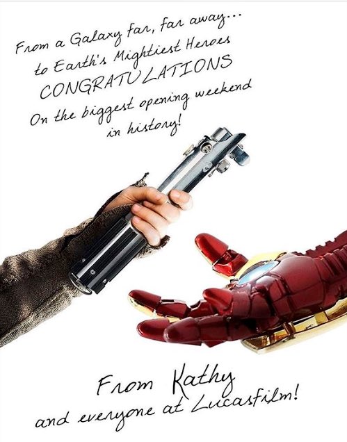 Jess_EstradaM's tweet photo. Reconoce Star Wars el récord de Avengers #InfinitWar 💵🎟 Al fin todo queda en familia... https://t.co/oo2DbdCh5N