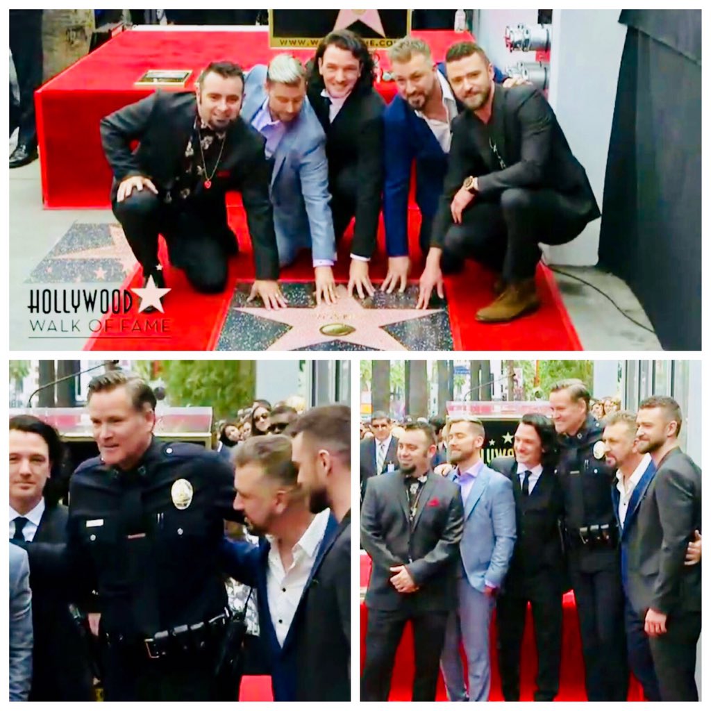 LAPDHollywood's tweet photo. Congrats to @NSYNC🎤on their brand new star on the #HollywoodWalkofFame today. With over 2,500 fans in attendance, thank you to our hard working @LAPDHollywood officers who kept the crowd/venue safe &amp; running smoothly.  

#trafficpros #itsgonnabemay https://t.co/IpI4EQgLrT
