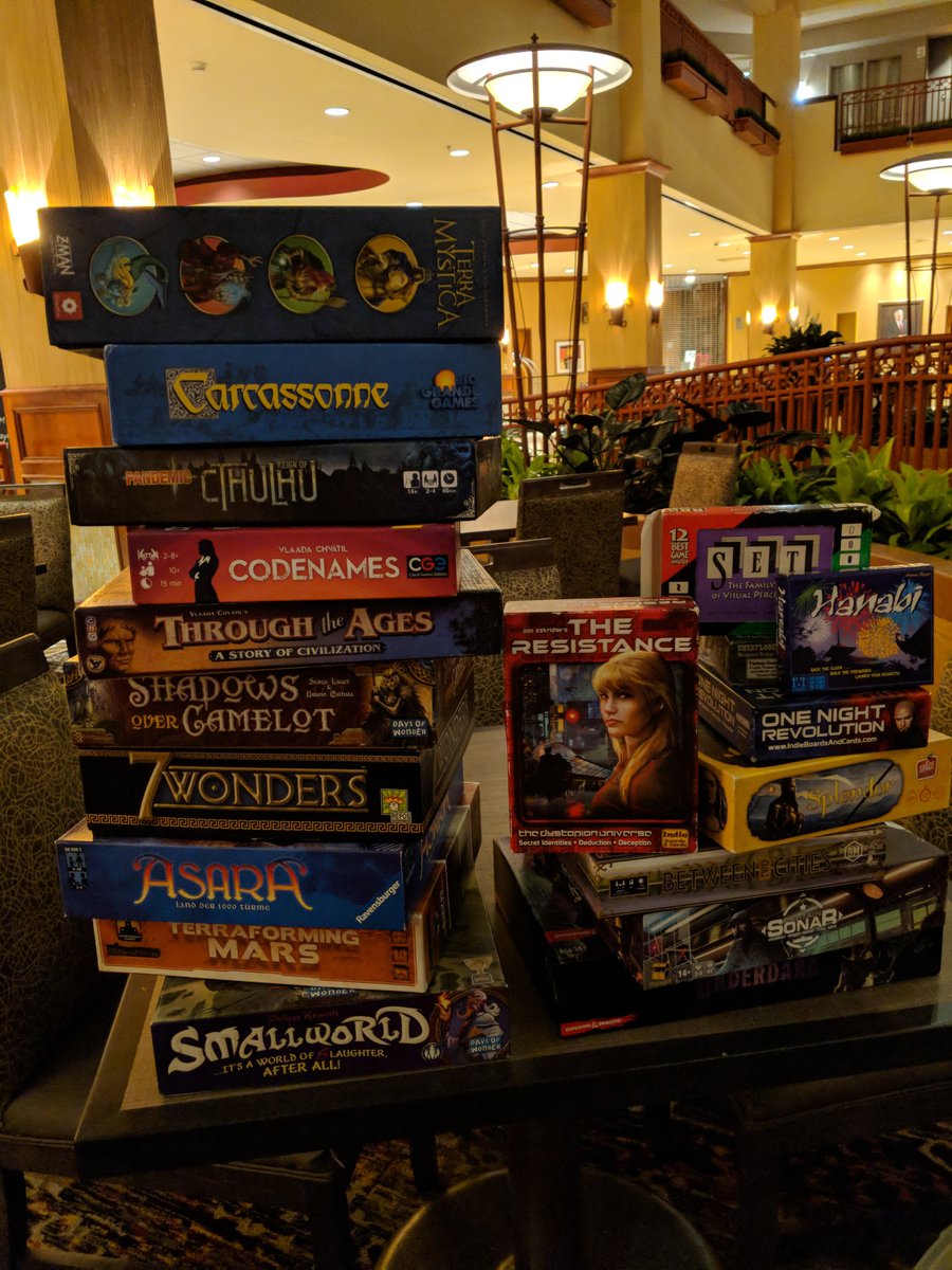 Just a few board game options at #evgils18 this year.