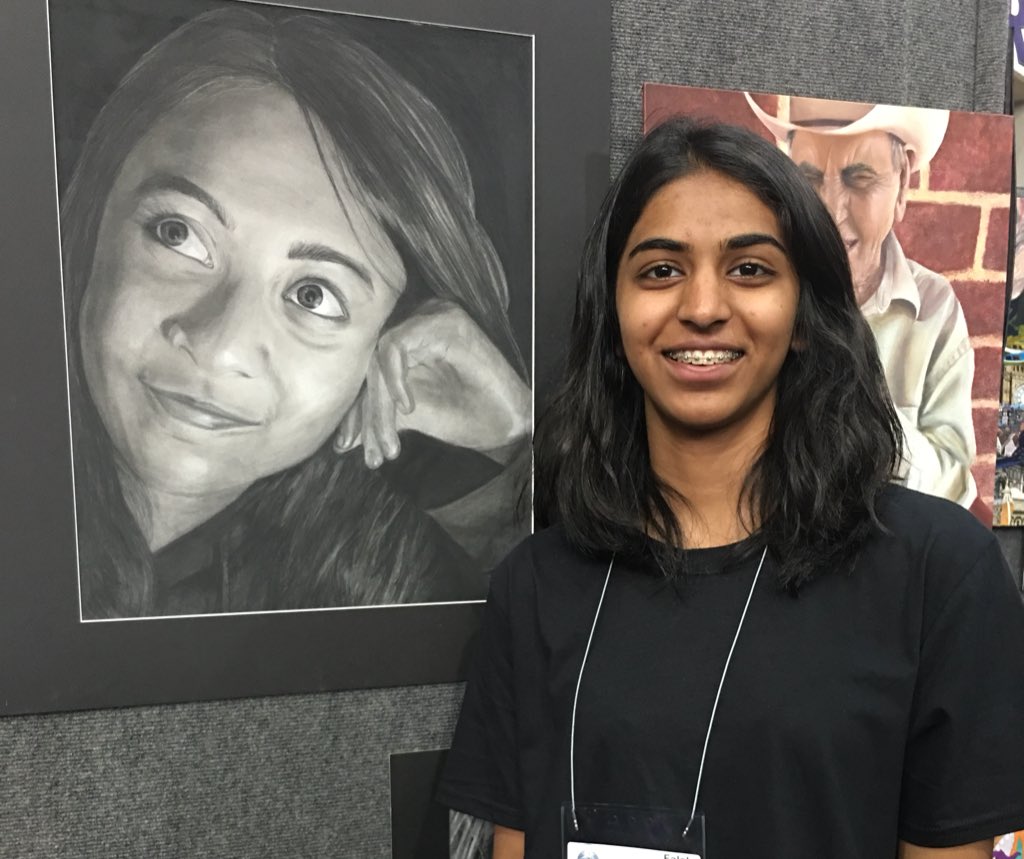 MrsReynoldsArt's tweet photo. Falak had two pieces at #StateVASE2018 and both of them got a medal. Way to Falak! #chsART #cisdART https://t.co/cRm4vltD05