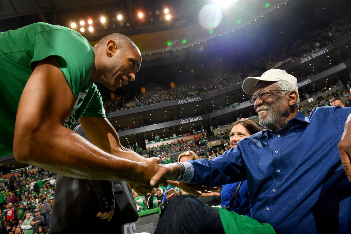 celtics's tweet photo. Always great to see the 🐐 back in the Garden @RealBillRussell https://t.co/FyFhtXp5RU