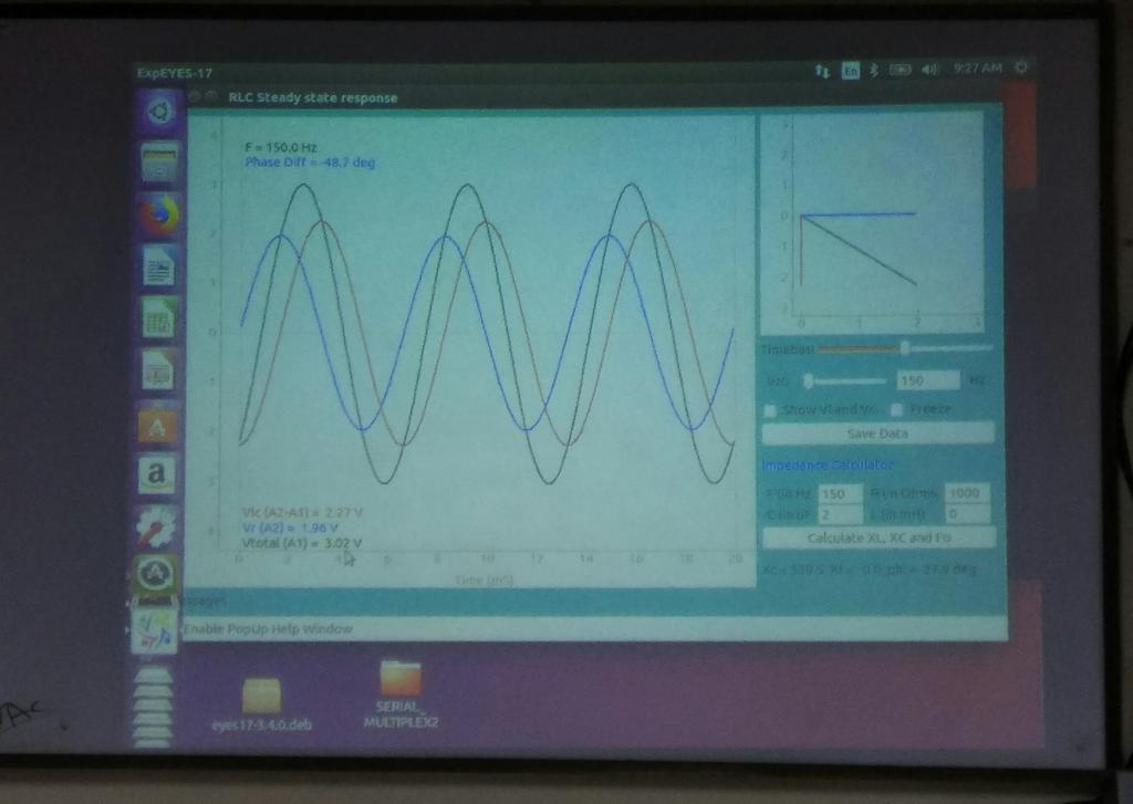 _gnovi's tweet photo. This triangle of Resistor, Capacitor and Inductor has complicated yet beautiful Chemistry :) #ExpEYES #python workshop Day-2 @IUAC @expeyes https://t.co/r056iDTv9i