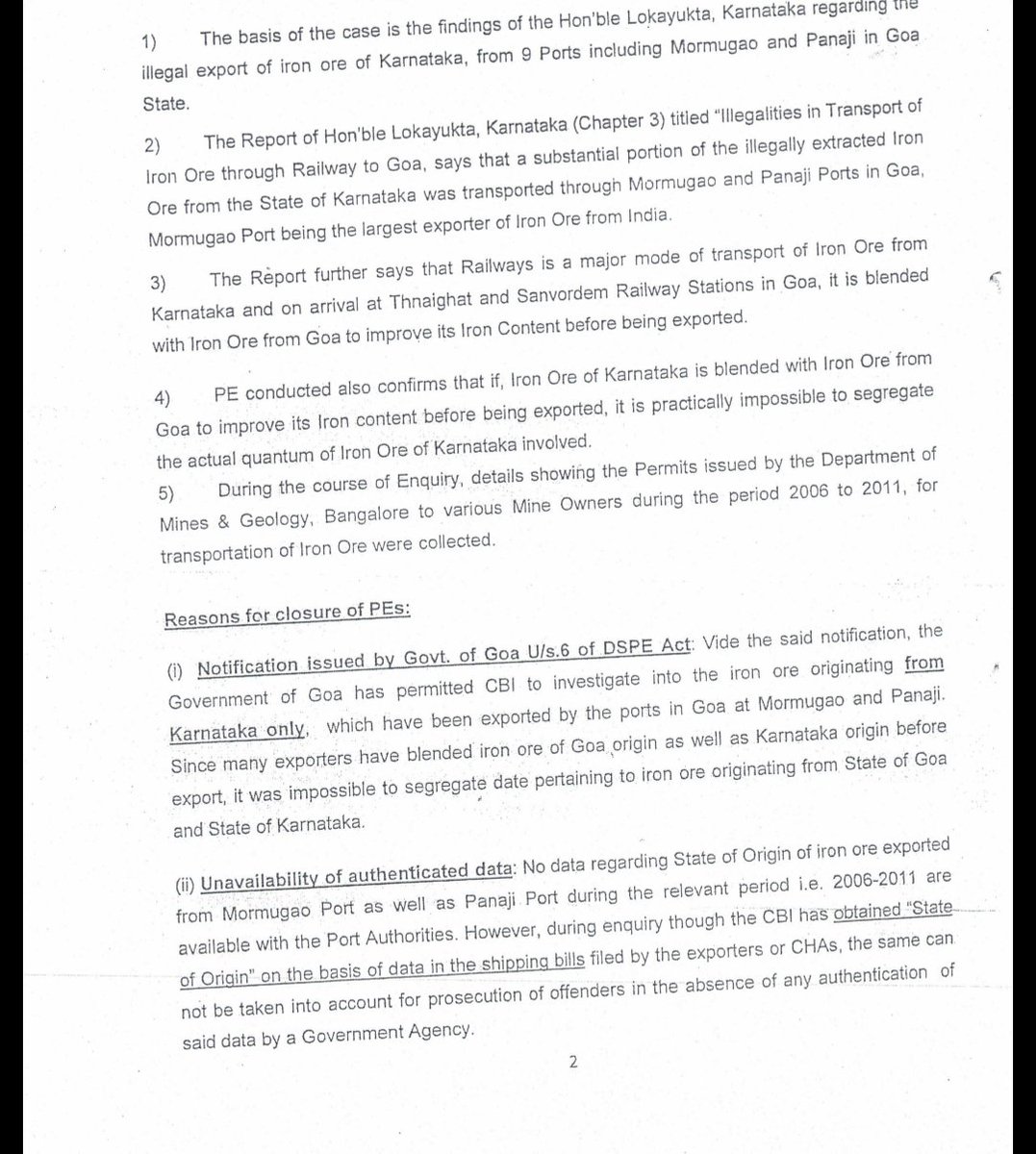 BDUTT's tweet photo. Exclusive: documents show how the CBI buried Mining cases against the #ReddyBrothers &amp; the Goa angle- one of the reasons cited is that it "was impossible to segregrate the date" of iron ore from &amp; Karnataka &amp; Goa when investigating illegal ore exported via Mormugao &amp; Panaji ports https://t.co/M8AuJYDaMJ
