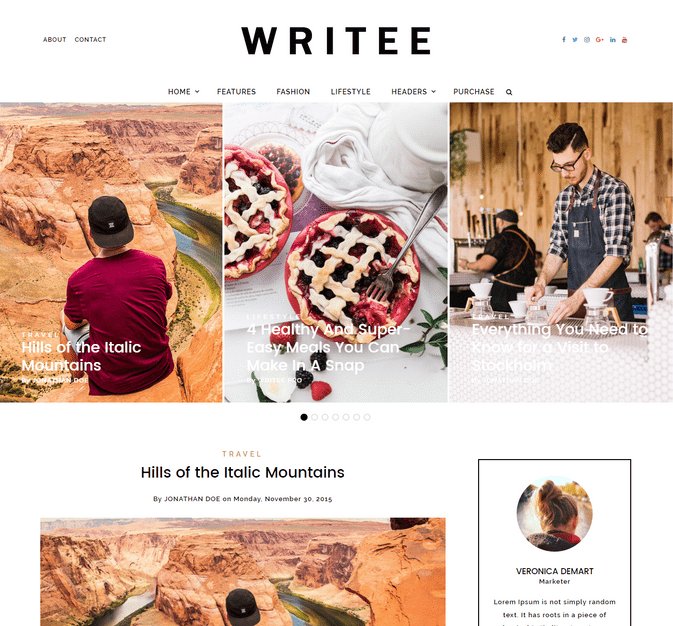 scissorthemes's tweet photo. Give your Blog a Makeover with Writee Pro WordPress Blog Theme and #GETNOTICED https://t.co/n2FONf4LOj. #WordpressTheme #Blogs #BloggingGals #blogger #WordpressTemplate #TravelBlog #lifestyle https://t.co/F3EYeqkVS6