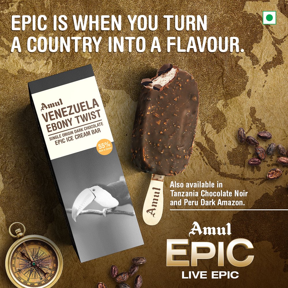 Amul_Coop's tweet photo. Take your taste buds on a tour to Venezuela with #AmulEpic #new #ice cream #singleorigin #chocolate #venezuela #epic https://t.co/VbEFvuClFT