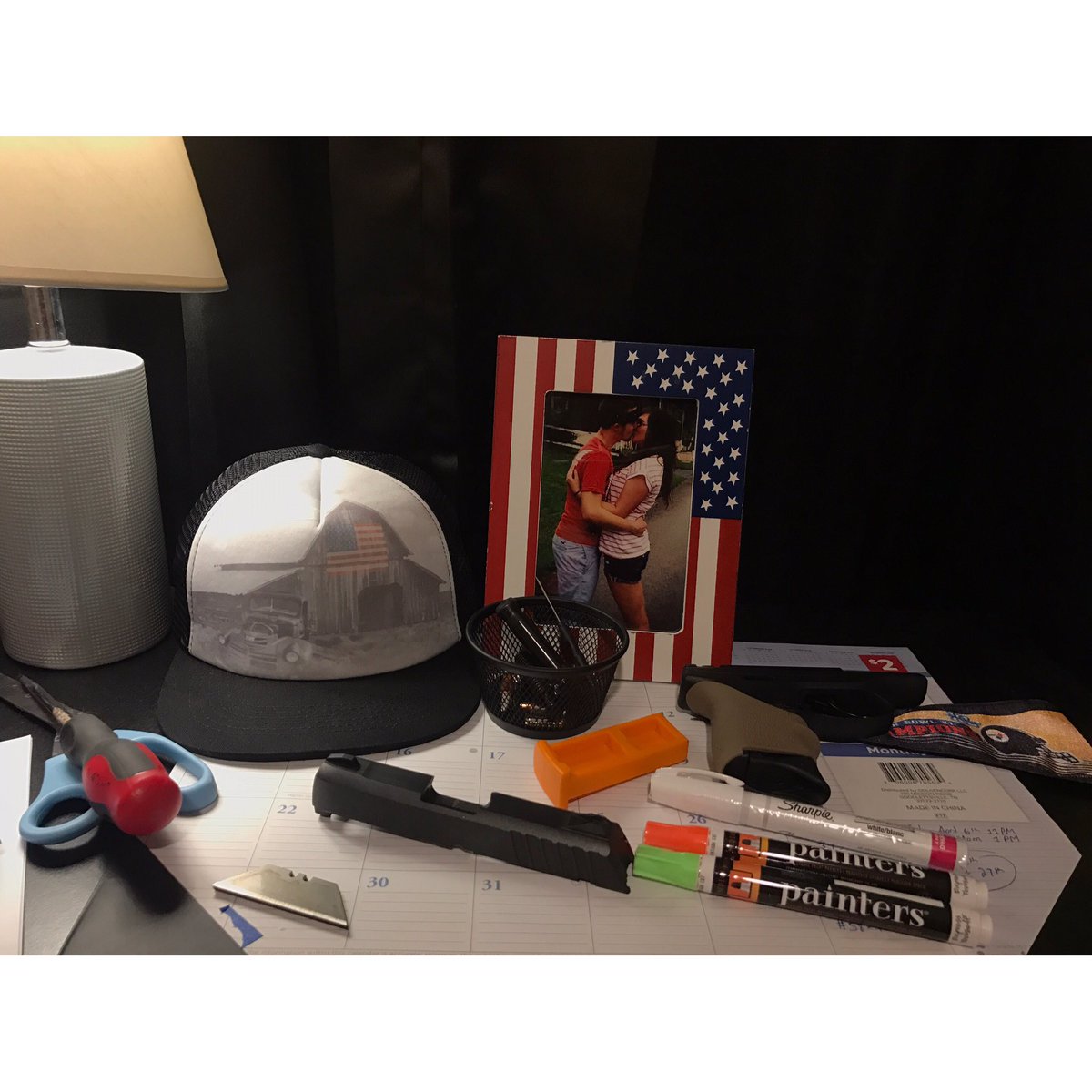 tweetmemichael's tweet image. A little #modmonday / #tinkering Tuesday 
Painted my factory, fixed sights, and I'm pretty happy with the results! 
#gunmods #paintedsights #hoguegrips #rugerec9s #ruger #beforeandafter