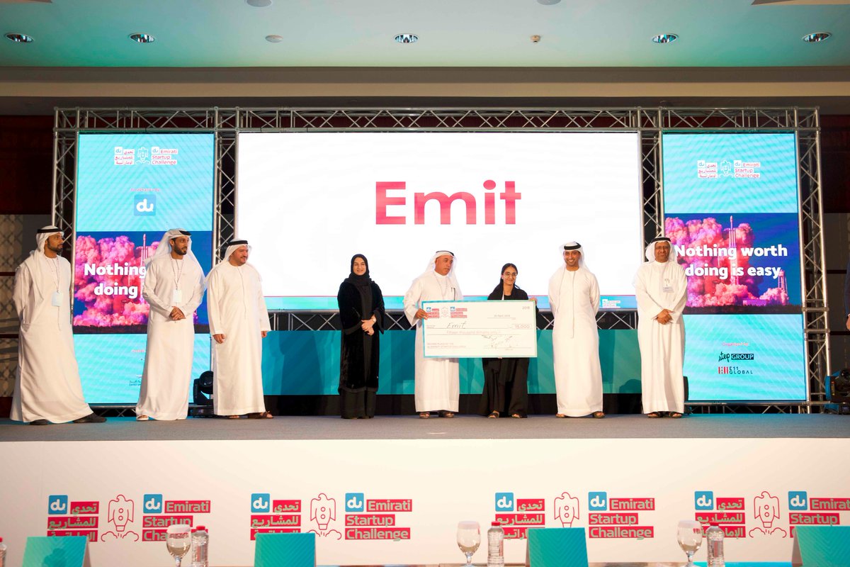DXBMediaOffice's tweet photo. Four Startups win big at the @dutweets Emirati Startup Challenge. The winners were chosen from 18 Emirati startups selected for the final round of #duStartupChallenge 
https://t.co/QPJqstL0cQ https://t.co/78LTVhCdcf