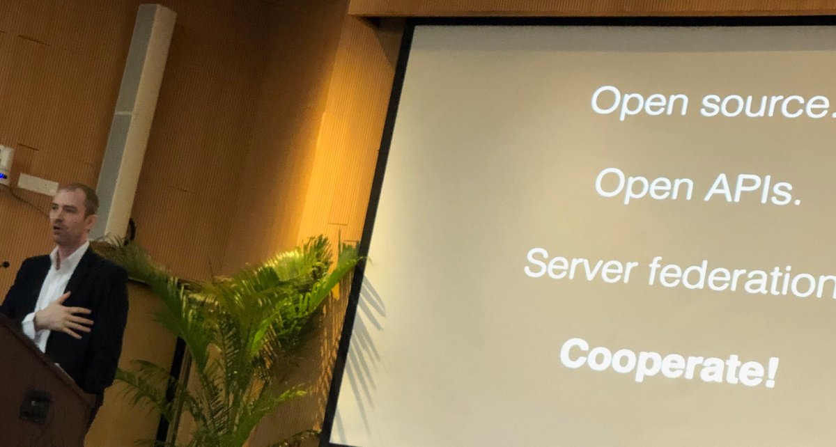 simcim's tweet photo. Steven from @nilenso shares how federated software work & why it is suitable to the logic & spirit of #coops for shared control & ownership - yes to open access & creative commons in #coop - technology interface on this #IWD2018 at #ccww2018 in #Kerala @icacoop #platformcoops https://t.co/sdKVfxOxvp