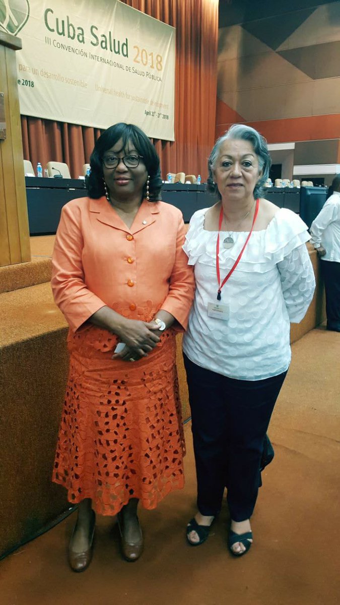 Dra.  <a href="/LauraMoranP/">LAURA MORÁN PEÑA</a> Presidenta de <a href="/RedALADEFE/">ALADEFE</a> pcon la Dra. @carissaetienne Directora de la Organización Panamericana de la Salud (OPS) <a href="/pahowho/">PAHO/WHO</a> en el Evento de Cuba Salud 2018