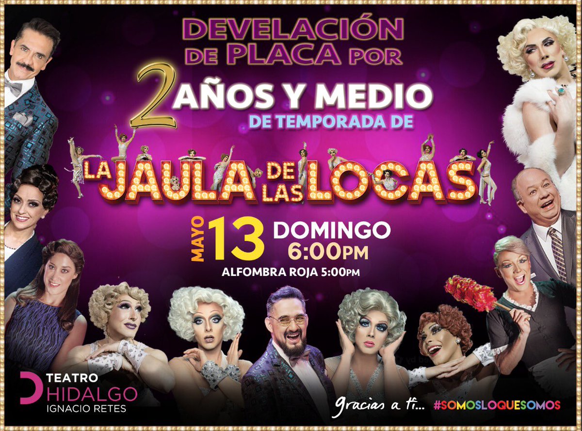 El Domingo 13 de Mayo tenemos una cita en La Jaula de las Locas!
2 años y medio de temporada!
Preparando un gran festejo.
Sin duda será una develación muy especial. Me acompañas?
Gracias a TI #somosloquesomos