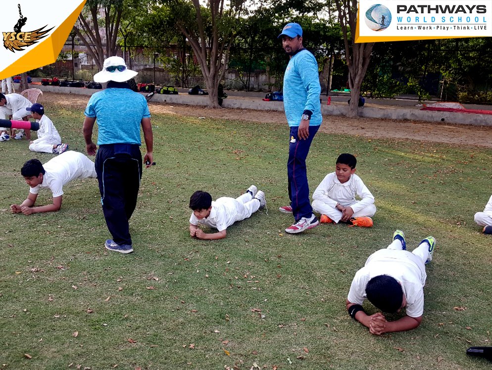YSCEofficial's tweet photo. Mr. Vishal Bhatia taking fitness test of students at Pathways World School, Noida. 
What could be a better #MondayMotivation than this? 
#GoYSCE #YuvrajSingh #Cricket #Sports https://t.co/NRVEG6dHbx
