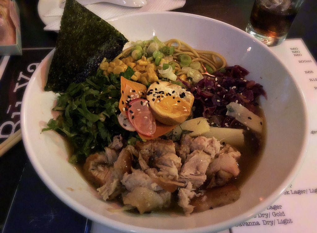 sharese_m's tweet photo. Bu Ya - Ramen & Sake Bar!๐๐ถ๐ฅข
Coconut Miso Chashu ๐ฅข
This dish is magic in a bowl - #ramennoodles, #coconutcream & #redmisobroth ,#japanese #braised #porkbelly ,#marinatedegg , #bambooshoots ,#beansprouts , #spinach, #corn , #kimchi ,#nori,#scallions,#radish,#herbs ๐ฅข๐๐ https://t.co/AXbmp4dZvy